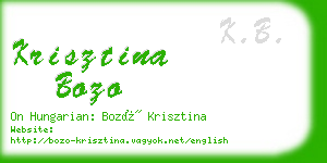 krisztina bozo business card